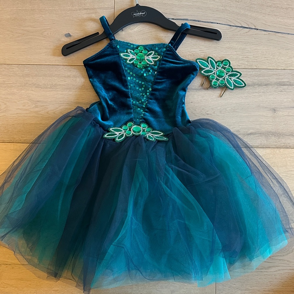 Revolution Teal and Green Dance Costume for Kids